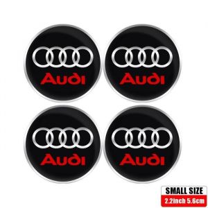 Autocollant Audi 56 mm - Autocollant dinsigne demblème de capuchons de moyeu de roue de voiture décoration