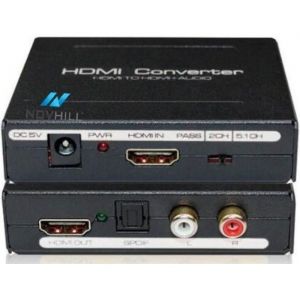 Convertisseur Audio HDMI - Keeper - Extracteur HDMI vers HDMI + SPDIF + RCA L/R - Noir
