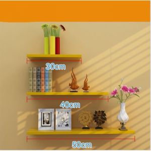 3 pcs mur &eacute;tag&egrave;re mur salon mot partition &eacute;tag&egrave;re Tenture murale &eacute;tag&egrave;re murale livre &eacute;tag&egrave;re d&eacute;coration-Jaune