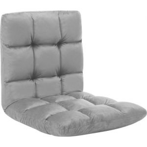 Chaise De M&eacute;ditation -Fauteuil De Sol Multiposition scandinave Si&egrave;ge De Sol Chaise pliable de sol - Gris clair Microfibre54673475