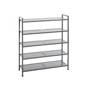 Etag&egrave;re rangement de chaussures Meuble &agrave; chaussures 20 paires en acier coloris gris - Longueur 73 x Hauteur 90 x Profondeur 25 cm