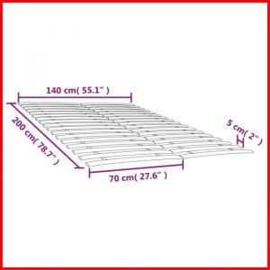 Sommier à lattes - CUQUE - 70x200 cm - Bois de peuplier massif - 34 lattes - Pliable
