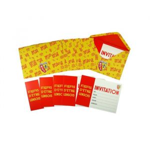 6 Invitations et enveloppes RC Lens