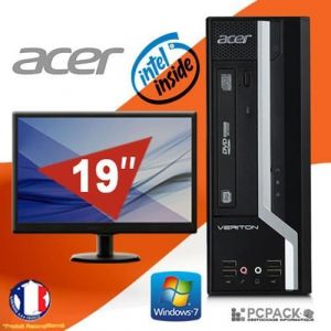 Unité Centrale - PC BUREAU ACER Veriton X2611G Intel 2.60Ghz 4Go 500Go WIN 7 + ECRAN 19