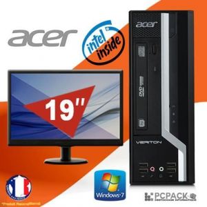 Unité Centrale - PC BUREAU ACER Veriton X2611G Intel 2.60Ghz 4Go 500Go WIN 7 + ECRAN 19"