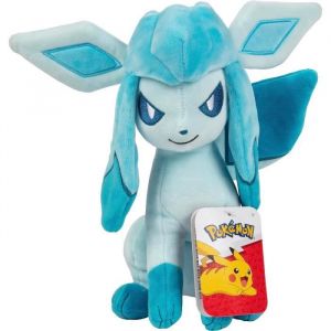 Peluche Pokémon Glaceon 8 - Sous licence officielle - Jouet en peluche doux et de qualité - Évoli Evolution - Ajoutez Glaceon à