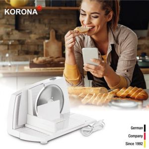 Trancheuse électrique - Korona - 25500 - Lame réglable - Couleur blanche - Petit électroménager