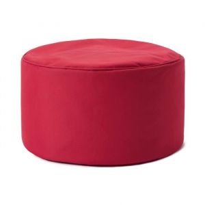 Lumaland Pouf Chaise Tabouret 25 x 45 cm pour enfants et adultes - pour int&eacute;rieur et ext&eacute;rieur - Coussin Rond de sol- Rouge