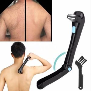 Groomer Tondeuse Corps Outil Électrique Rasoir de Dos avec pinceau Toilettage Épilation de Corps de rasage Poignée Pliable Sans Fil