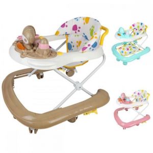 Trotteur B&eacute;b&eacute; 4 en 1 - XUANYU- + Apprendre &agrave; marcher + jeux 2 en 1 - Avce musical - Anti-retournement + R&eacute;glable  - Marron