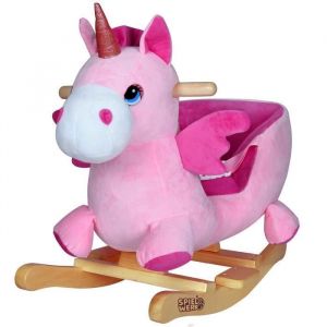 Licorne à bascule - DEUBA - Pour enfant - Avec ceinture de sécurité et fonction sonore