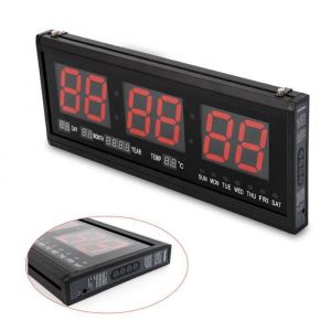 Horloge murale LED horloge numérique avec date salle de température Bureau XXL taille horloge numérique