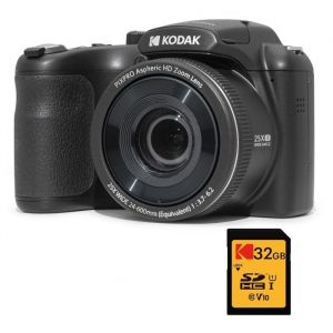 KODAK Pack Pixpro AZ255 + Carte SD 32Go - Appareil Photo Bridge 16 MP Zoom 25x Vidéo HD Grand angle 24mm Ecran LCD 3 - Noir