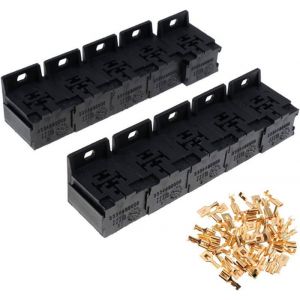Support de Relais - Auto - 30A-80A - 5 Broches - 12V/24V - Facile &agrave; Installer