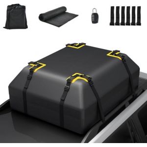 GOPLUS Coffre de Toit Voiture 400L-Sac de Toit Étanche pour Voitures-6 Crochets de Porte-Coffre de Rangement pour Voyage/Bagages