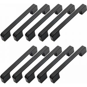 10pcs Poignée Meuble Entraxe 160mm-Poignée Porte Cuisine Noire Poignee Barre Meuble Poignee De Cuisine Noire 160mm