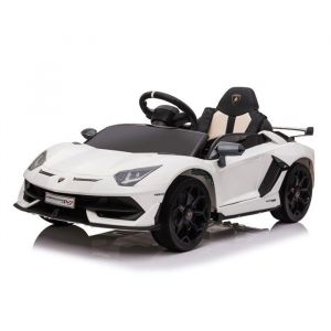 Voiture Électrique Enfants 12V Lamborghini Aventador SVJ sous licence Blanc