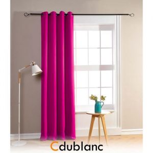 Rideau occultant - HOMEROKK - 140x260cm - Rose Fushia - 100% polyester - &OElig;illets