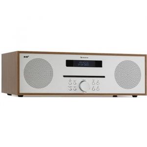 Lecteur CD DAB DAB+ tuner FM Bluetooth USB MP3 AUX - AUNA Silver Star - 2x20W - Marron