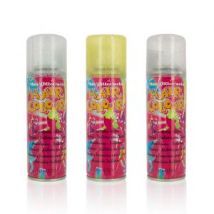 Bombe paillettes Argent - SIBEL - Pour Cheveux et Corps - Id&eacute;al pour les Coiffures de Fin dAnn&eacute;e