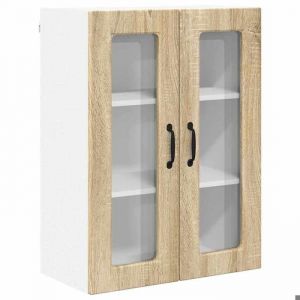 BEL-ACHAT* Meuble de stockage Moderne - Suspendu - Meuble mural de cuisine avec porte Ch&ecirc;ne Sonoma 60x31x80cm @Promo5645059