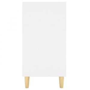 Buffet bas - KIMISS - Blanc - Bois massif - 2 portes - Style scandinave-moderne