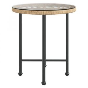 Table de salle à manger ronde SWEETY Ø50 cm Verre trempé et acier TT122