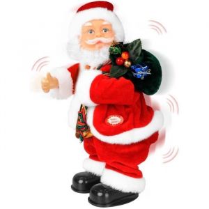 Père Noël dansant 18 pouces - Figurine animée musicale chantant 6 chansons hoche tête et mains