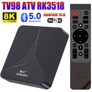 Bo&icirc;te TV Android 14 TV BOX RK3518 Quad-Core 8K HDR10 Wi-Fi 24G/5G Dual‑Band Bluetooth 2 Go RAM 16 Go ROM Compatible Netflix YouTube