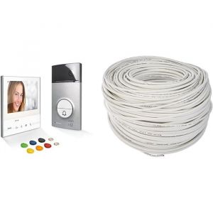 Kit dinterphone de Porte BTICINO 363911 Classe vid&eacute;o 300 x13e et Cordon 2 Broches
