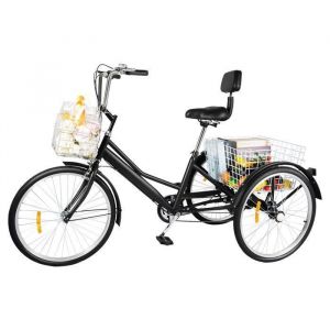 24 "tricycle adulte tricycle 3 roues tricycle 7 vitesses vélo avec panier nouveau