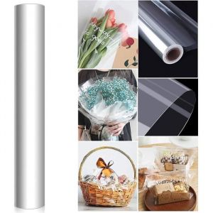 Rouleau de Papier Cadeau Transparent - Fleuriste Papier Transparent Emballage pour Papier Demballage de Panier de Fleurs 54cm x
