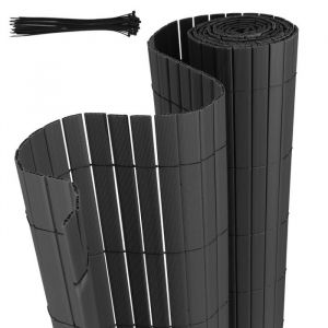 Clanmacy Canisse PVC pour jardin balcon terrasse Balcon clôture brise-ventGris 400x100cm CANISSE - BRISE-VUE - BRANDE