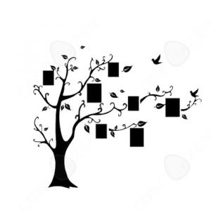 CONFO&reg; Arbre photo noir trois g&eacute;n&eacute;rations salon amovible TV canap&eacute; fond sticker mural peinture chambre