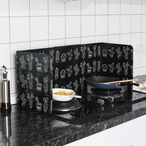 Plaque Anti-Projections de Cuisson Protection Anti-éclaboussures pour Cuisine Plaque de Protection Pliable en Aluminium pour c