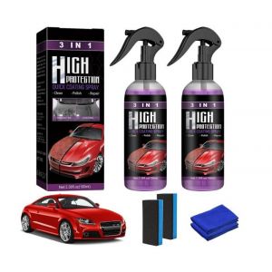 LUSTREUSE - POLISHEUSE 2 Pcs Revêtement en Céramique De VoitureHigh Protection 3in1 Spray Spray de revêtement rapide 3 en 1 high