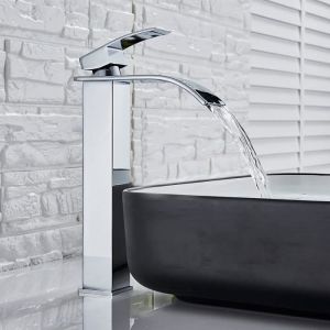 Robinet Salle Bain CascadeRobinet Lavabo Cascade avec bec Hauteur Mitigeur Lavabo Cascade Chaude et Froide Réglable en Inox