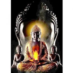 Diamond Painting Bouddha Moine DIY 5D Diamant Peinture Compl&egrave;te Diamant Rond Mosa&iuml;que Image Diamant Rond Broderie 30*40cm