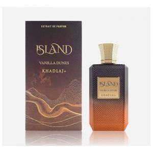 Khadlaj Island Vanilla Dunes Extrait de parfum en flacon vaporisateur 100 ml &ndash; Parfum chaud et &eacute;pic&eacute; &agrave; la vanille bourbon (unisexe