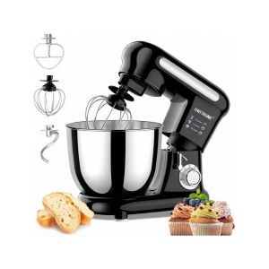 Cheftronic SM-C01 Robot Pâtissier 1000W 6 vitesses robot de cuisine avec bol 35L crochet pétrisseur lame fouet noir