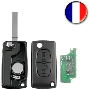 Clé Vierge CE0536 CIRCUIT ID46 Pour PEUGEOT 207 307 308 SW 407 807 PARTNAR EXPERT 2 BOUTONS ASK 433MHZ + PILE