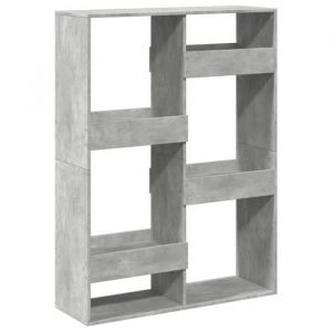 SALE 2026Biblioth&egrave;que - Colonne/Meuble &Eacute;tag&egrave;re de rangement pour livres - gris b&eacute;ton 100x33x135cm - bois ding&eacute;nierie 37.5 Kg 7869