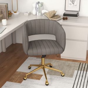 Fauteuil de Bureau - RELAX4LIFE - en Velours - Réglable en Hauteur - Dossier Inclinable - Charge 150KG - Largeur d’Assise 52CM