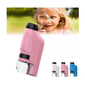 Microscope Portatif Petiscope Enfant avec Lumi&egrave;re LED Microscope Enfant Portable Microscope De Poche EnfantMini Microscope