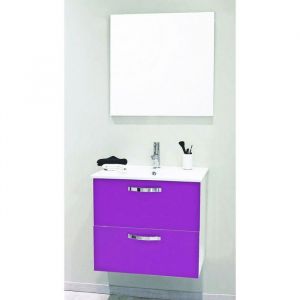 ONDEE ZEN 2 Façades de tiroir MIXY - pour meuble de salle de bain - 60cm - Aubergine - Laqué