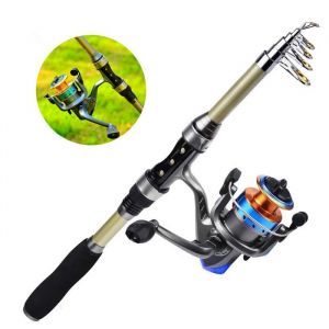 A Ensemble canne p&ecirc;che surfcasting fibre carbone moulinet robuste livr&eacute; avec sac transport pour p&ecirc;che mer et plage jet longue