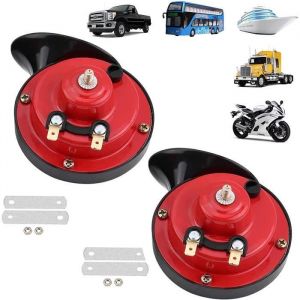 Klaxon de camion 300DB Klaxon descargot &agrave; air puissant &eacute;lectrique kit de klaxon &eacute;tanche 12V 2pcs