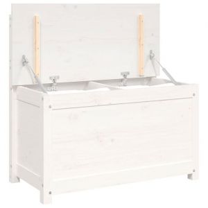 Black Friday Banc salon - JILL - Banquette/Coffre - Blanc 80x41x77 cm - Bois de pin massif BB464