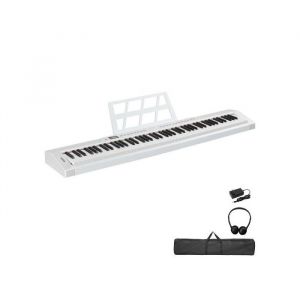LALAHO-Piano numérique 88 touches avec Fonction MIDI et BluetoothSac de Transport - Blanc+ Noir