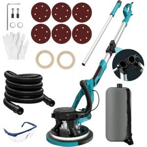 Ponceuse girafe Pliable 1250W 5 Vitesses (800-1800 RPM) avec Aspirateur Int&eacute;gr&eacute; Lumi&egrave;re LED Manche T&eacute;l&eacute;scopique 4m Cable